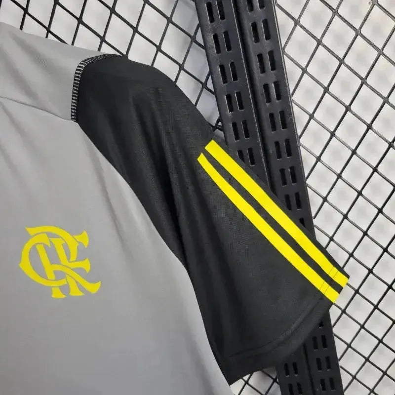 Flamengo Training Shirt 24/25 - Men's Fan Gray, Yellow and Black