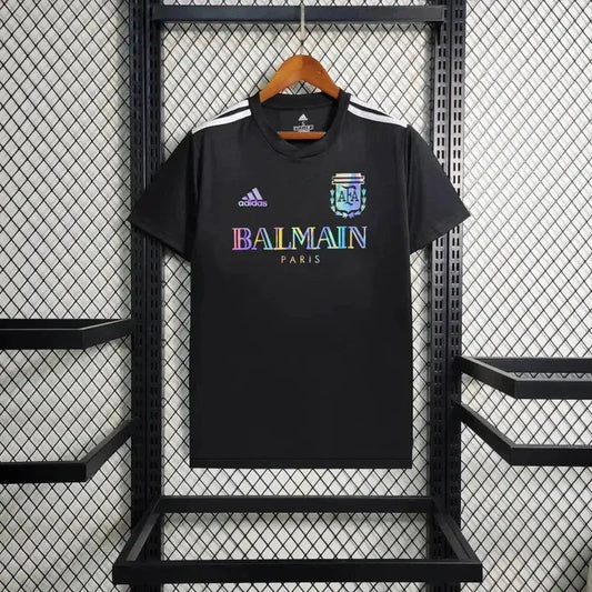 BALMAIN Argentina Fan Shirt - Men's Reflective Black