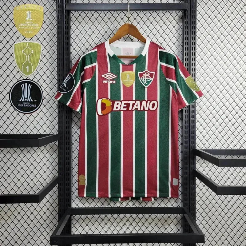 Fluminense Home Shirt 24/25 - Men's Fan Shirt + Libertadores Patches + Sponsorship