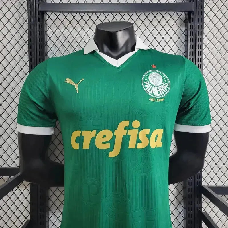 Palmeiras Home Shirt 24/25 - Men's Player Green + Brasileirão and Avanti Patch + Sponsorships