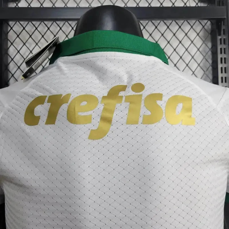 Palmeiras Away 24/25 Shirt - Men's Player White and Gold + Brasileirão and Avanti Patch + Sponsorships