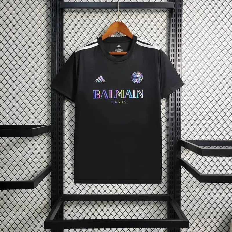 Bayern Munich BALMAIN - Men's Reflective Black Fan Shirt