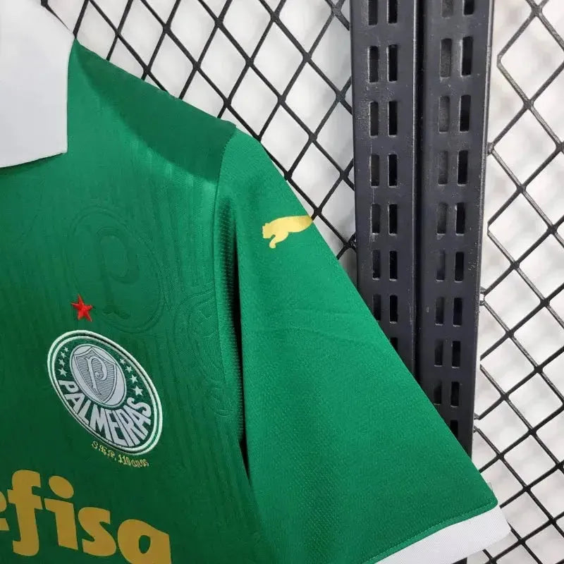 Palmeiras Home 24/25 Shirt - Men's Green Fan Shirt + Brasileirão and Avanti Patch + Sponsorships