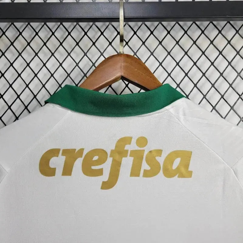 Palmeiras Away 24/25 Shirt - Men's White Fan Shirt + Brasileirão and Avanti Patch + Sponsorships