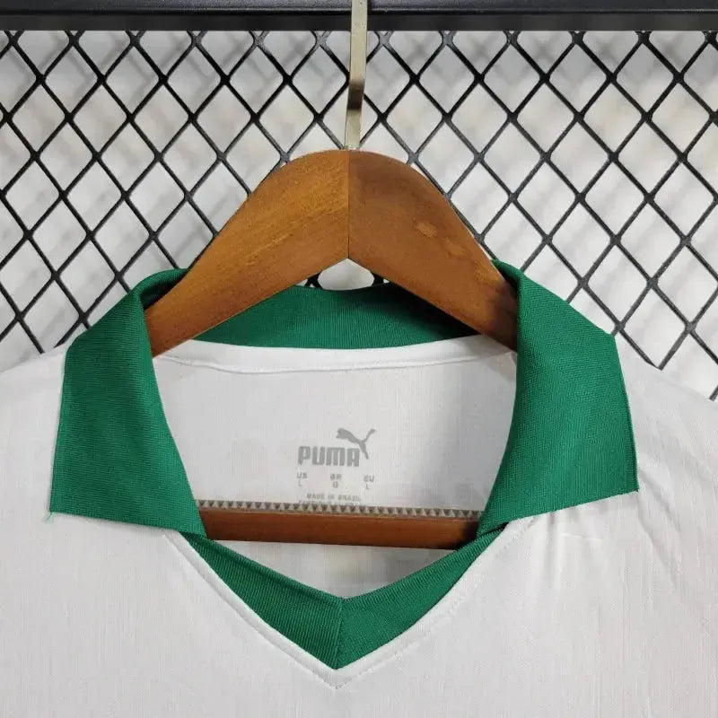 Palmeiras Away 24/25 Shirt - Men's White Fan Shirt + Brasileirão and Avanti Patch + Sponsorships