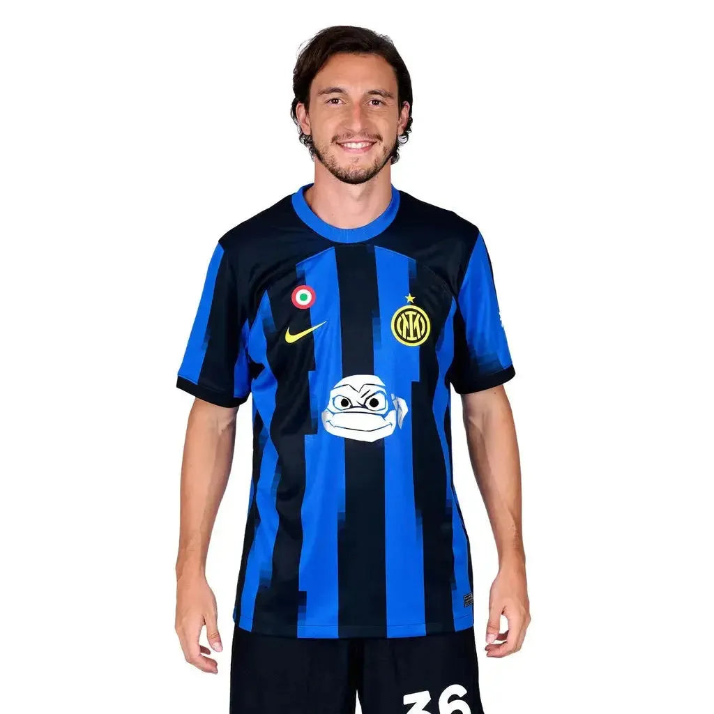 Inter Milan Teenage Mutant Ninja Turtles Home 24/25 Shirt - Men's Fan Shirt Blue and Black