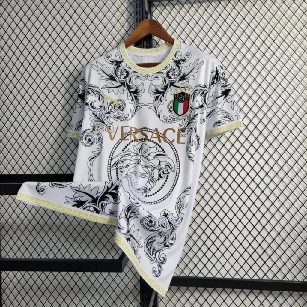 Italy x Versace 23/24 Men's White Fan Shirt