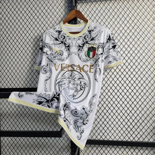 Italy x Versace 23/24 Men's White Fan Shirt