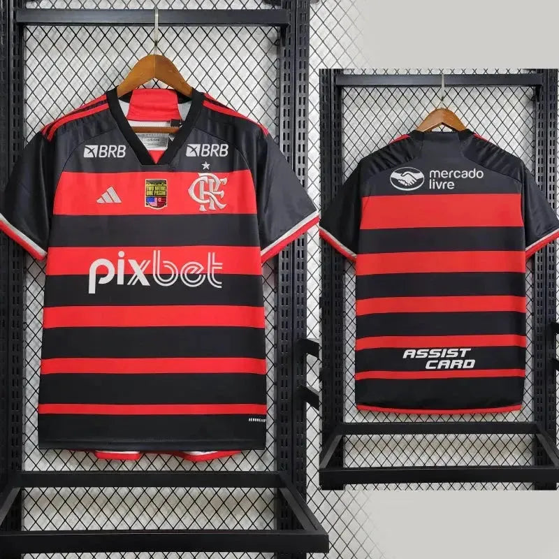Flamengo Home Shirt 24/25 - Men's Fan Shirt + Patch Two Nations, One Passion