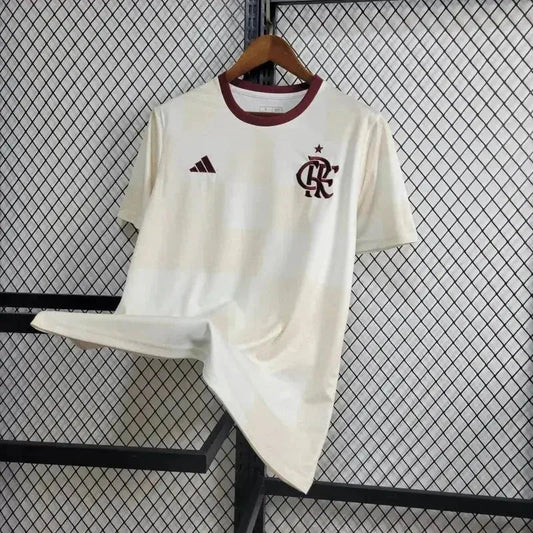 Flamengo Training Shirt 24/25 - Men's Supporter Beige and White