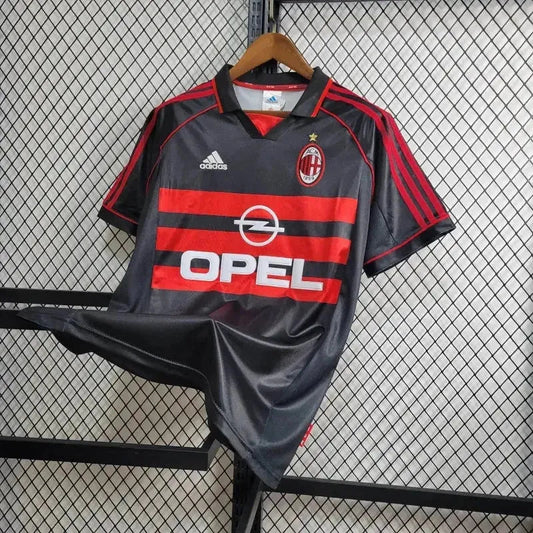 AC Milan Away Retro Shirt 1998/99 - Men's Fan Shirt Black and Red