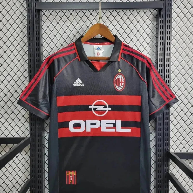 AC Milan Away Retro Shirt 1998/99 - Men's Fan Shirt Black and Red