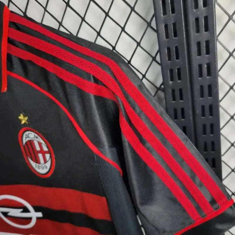 AC Milan Away Retro Shirt 1998/99 - Men's Fan Shirt Black and Red