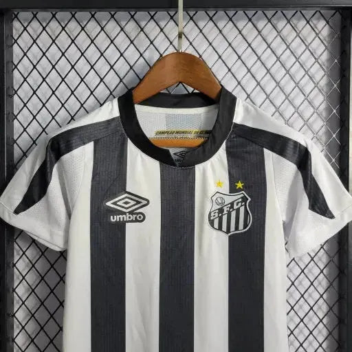 Santista Away Shirt 22/23 - Black and White Kids Fan Shirt