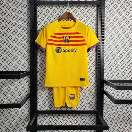 Barcelona Away IV Shirt 23/24 - Kids Fan Yellow