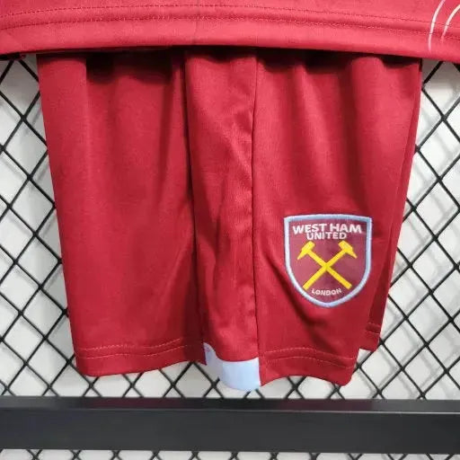 West Ham Home Shirt 23/24 - Kids Fan Shirt Red