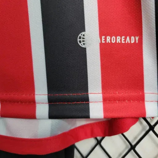 São Paulo Away Shirt 23/24 - Children's Fan Black and Red