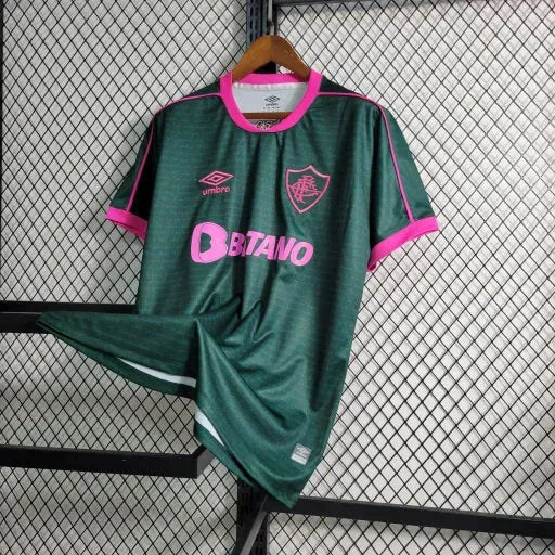 Fluminense Away II Shirt 23/24 - Men's Green and Pink Fan Shirt + Libertadores Patches
