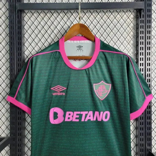 Fluminense Away II Shirt 23/24 - Men's Green and Pink Fan Shirt + Libertadores Patches