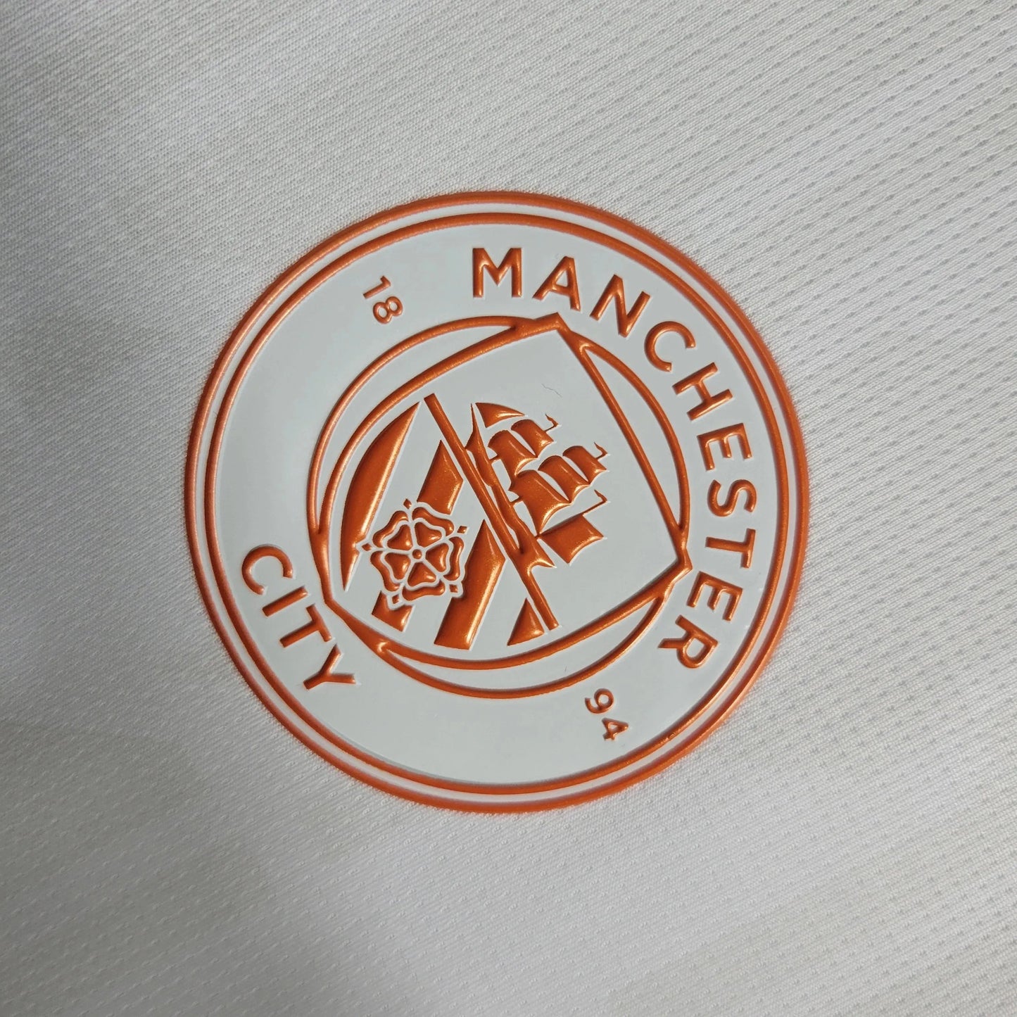 Manchester City Away Shirt 23/24 - Men's Fan White and Orange