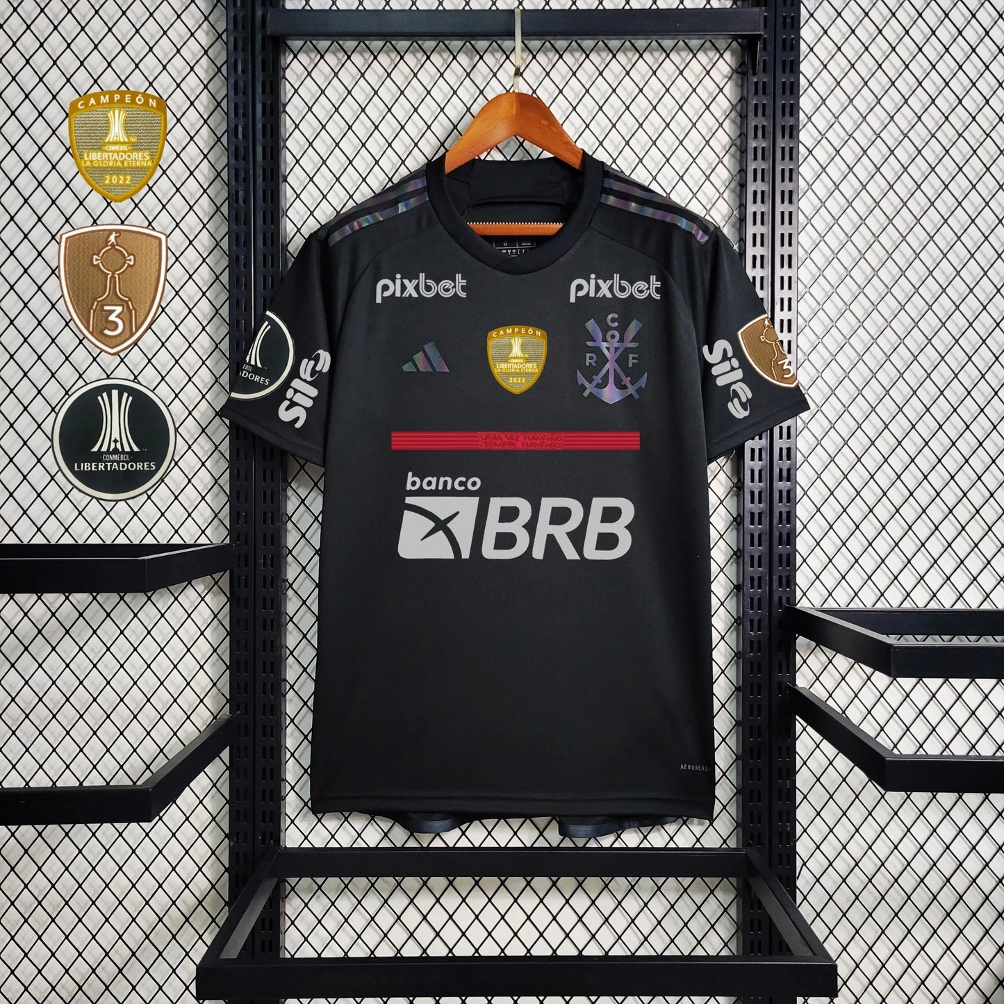Flamengo Third Away Shirt 23/24 - Men's Reflective Black Fan Shirt