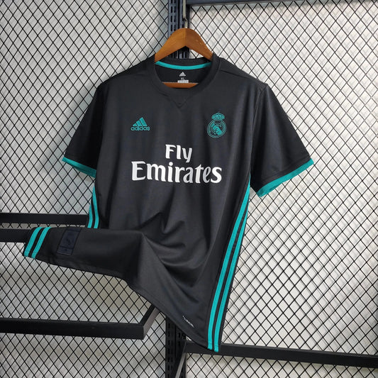 Real Madrid Retro Away Shirt 17/18 - Men's Fan Shirt Black and Blue