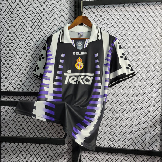 Real Madrid Retro Away Shirt 1997/98 - Men's Fan Shirt - Black, Purple and White
