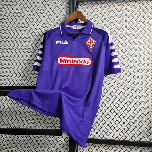 Fiorentina Home Retro Shirt 98/99 - Mens Purple Nintendo Fan Shirt
