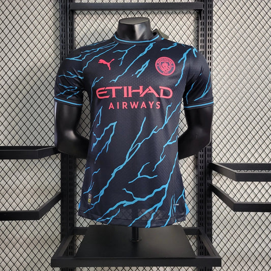 Manchester City Third Away Shirt 23/24 - Mens Player Black