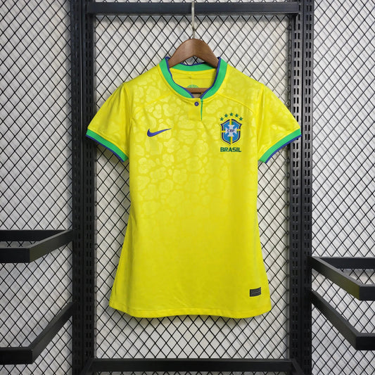 Brazil Home Shirt 22/23 - Women's Fan Shirt Yellow