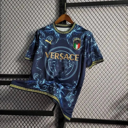 Italy x Versace 23/24 Men's Fan Shirt Blue