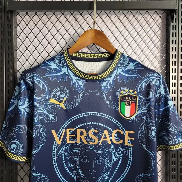 Italy x Versace 23/24 Men's Fan Shirt Blue