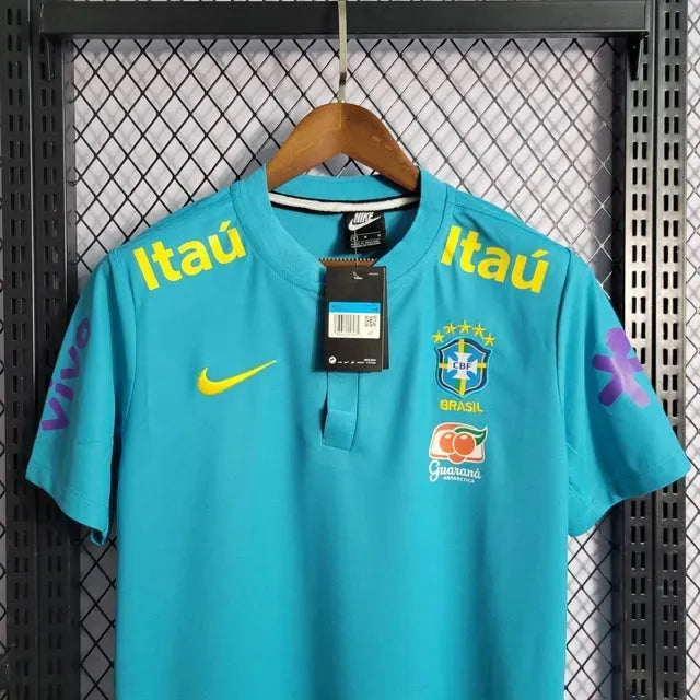 Brazil Pre-Game Shirt 21/22 - Men's Light Blue Fan Shirt