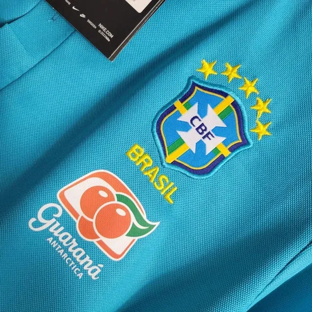 Brazil Pre-Game Shirt 21/22 - Men's Light Blue Fan Shirt