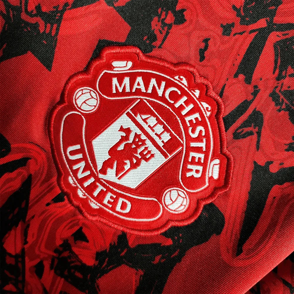 Manchester United Training Shirt 23/24 - Men's Fan Black and Red