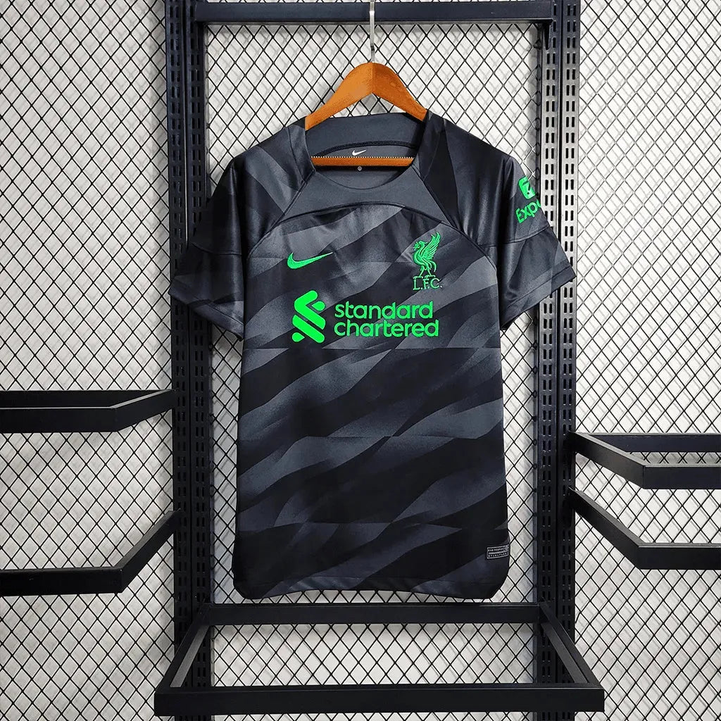 Liverpool Goalkeeper Shirt 23/24 - Men's Fan Black and Green