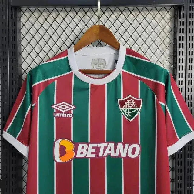 Fluminense Home Shirt 23/24 - Men's Fan Shirt + Libertadores Patches