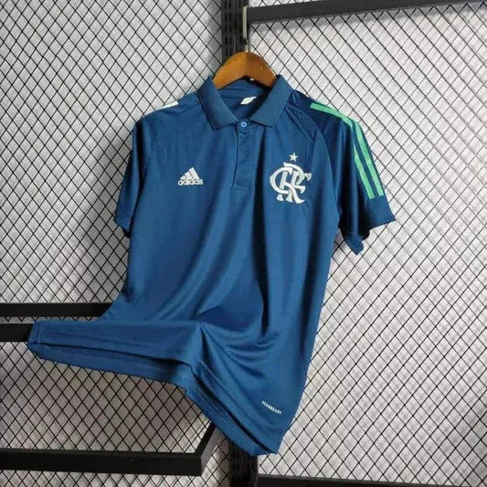 Flamengo Polo Training Shirt 21/22 - Men's Fan Blue