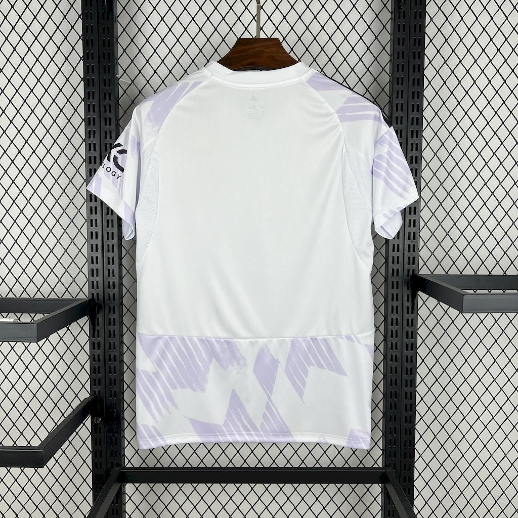 Manchester United Away Shirt 25/26 - Men's White and Purple Fan Shirt
