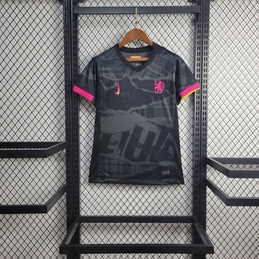 Chelsea Third Away Shirt 24/25 - Women's Black and Pink Fan Shirt