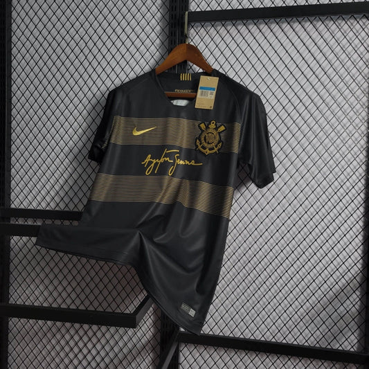 Timão Ayrton Senna Away Retro 18/19 Shirt - Men's Fan Black and Yellow