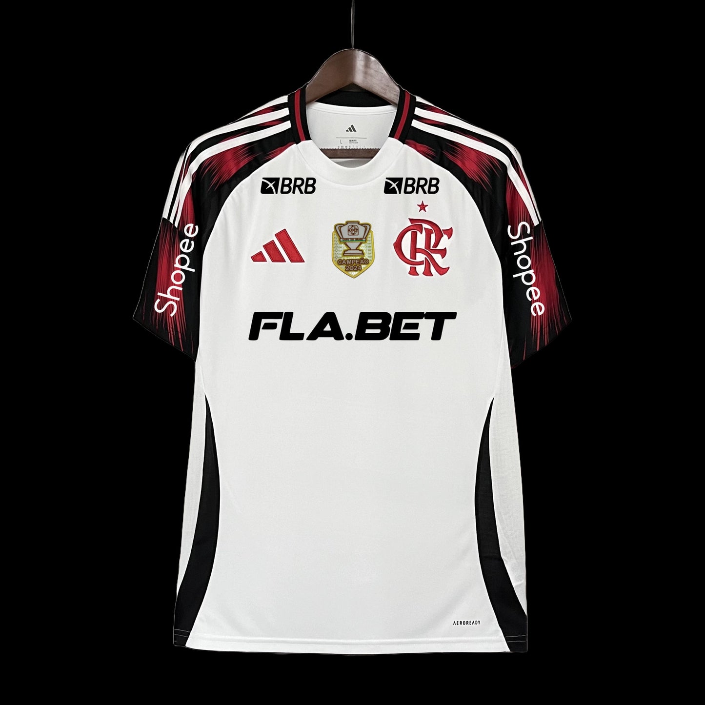 Flamengo Away Shirt 25/26 - Men's White Fan Shirt + Sponsorships + Patch Copa Brasil 2024