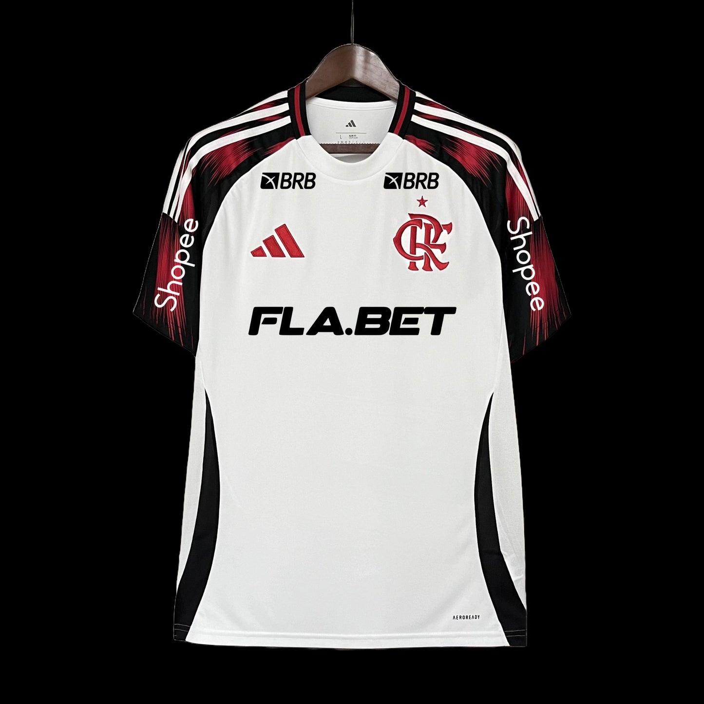 Flamengo Away Shirt 25/26 - Men's White Fan Shirt + Sponsorships + Patch Copa Brasil 2024