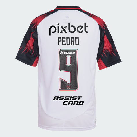 Flamengo Away Shirt 25/26 - Men's White Fan Shirt + Sponsorships + Patch Copa Brasil 2024
