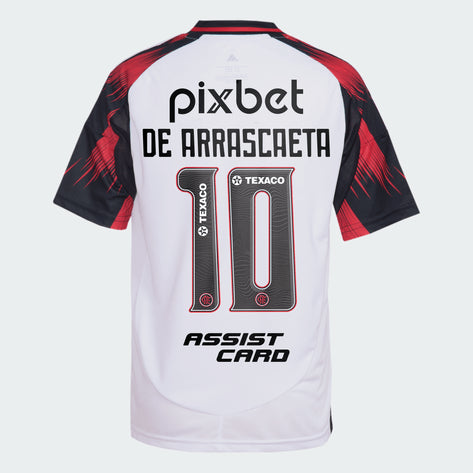 Flamengo Away Shirt 25/26 - Men's White Fan Shirt + Sponsorships + Patch Copa Brasil 2024