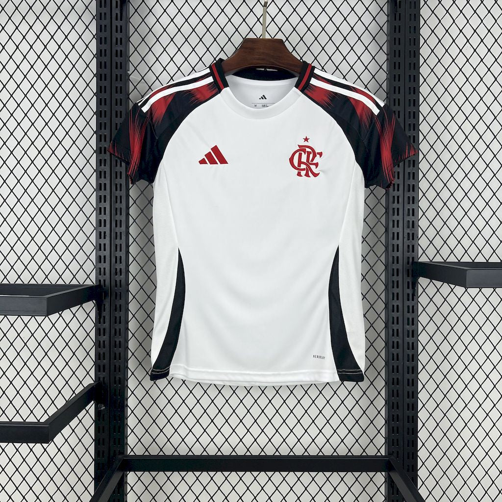 Flamengo Away Shirt 25/26 - Women's White Fan Shirt + Sponsorships