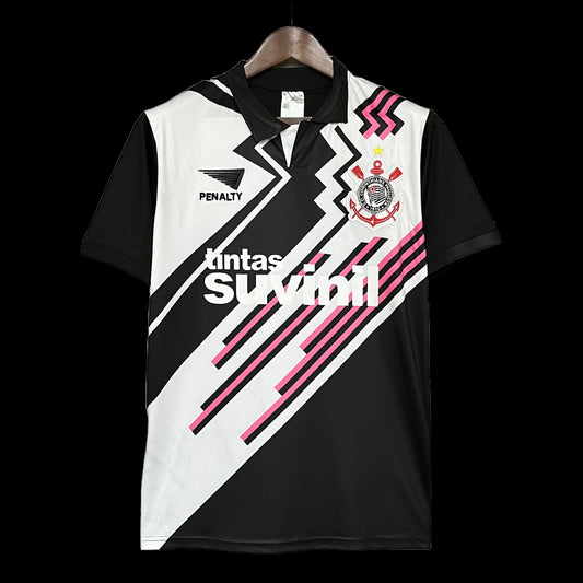 Retro 1998 Timão Goalkeeper Shirt - Men's Fan Black/White/Pink