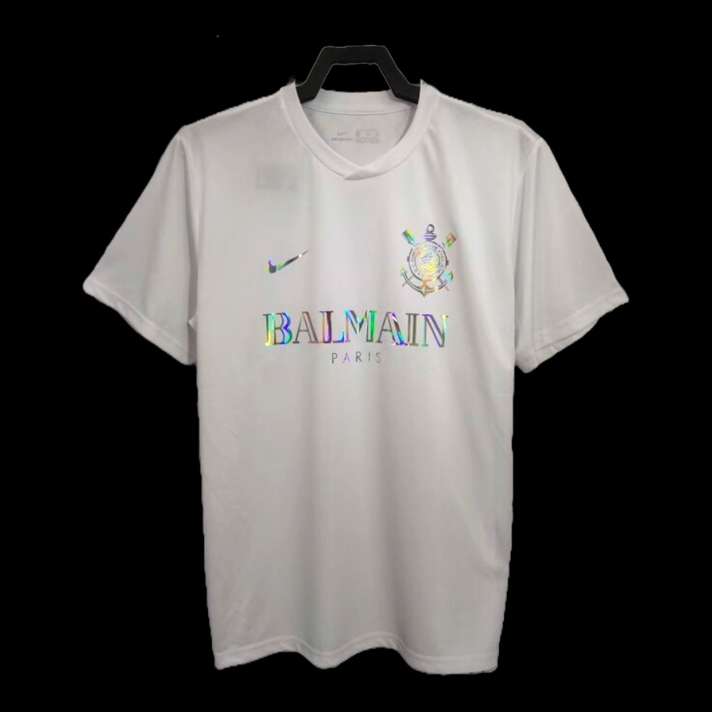 BALMAIN Timão Shirt - Men's White Reflective Fan Shirt