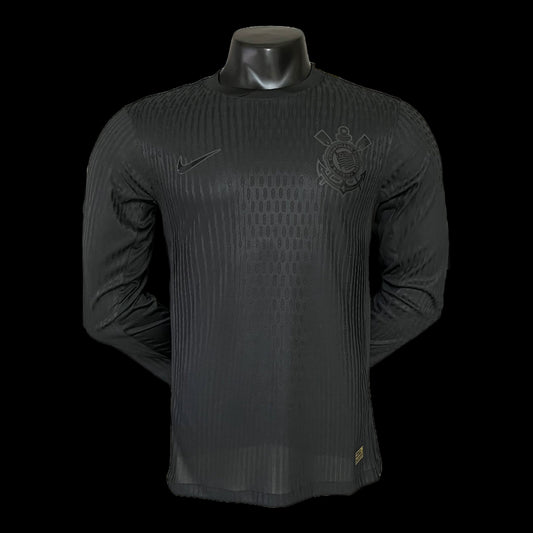 Timão Away Shirt 24/25 - Men's Player Long Sleeve Black + Sponsorships