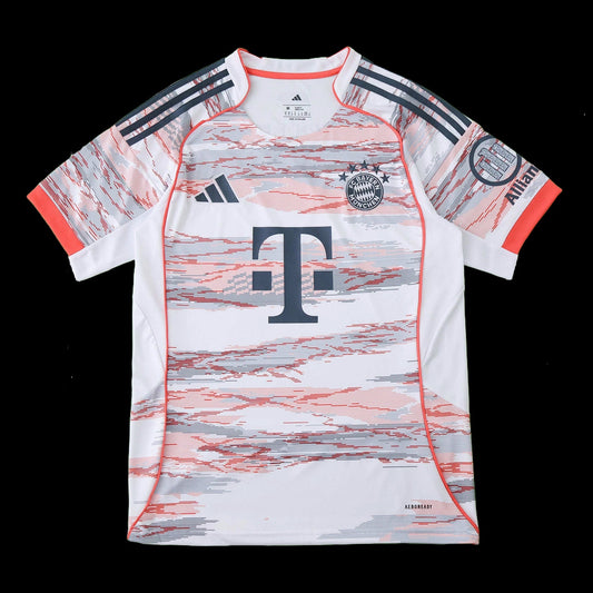 Bayern Munich Away Shirt 25/26 - Men's White and Orange Fan Shirt